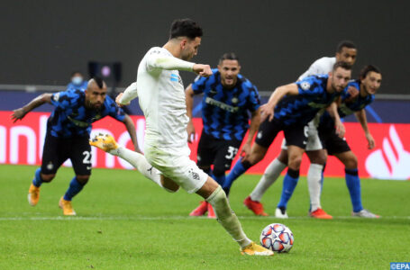 C1: Sans Hakimi, l&rsquo;Inter Milan tenu en échec par le Borussia Mönchengladbach (2-2)
