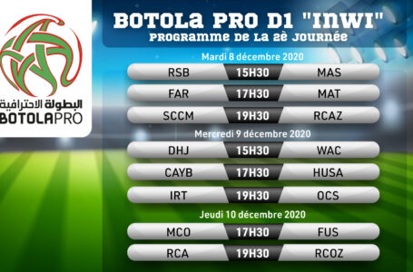 Botola Pro D1 « Inwi » : Programme de la 2è journée