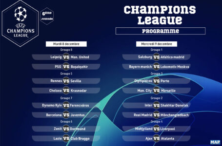 Ligue des champions (Phase de groupes) : Programme de la 6è et dernière journée