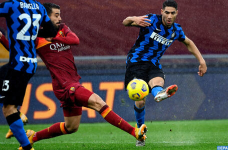 Championnat d&rsquo;Italie : L&rsquo;AS Rome et l&rsquo;Inter se neutralisent, Achraf Hakimi buteur
