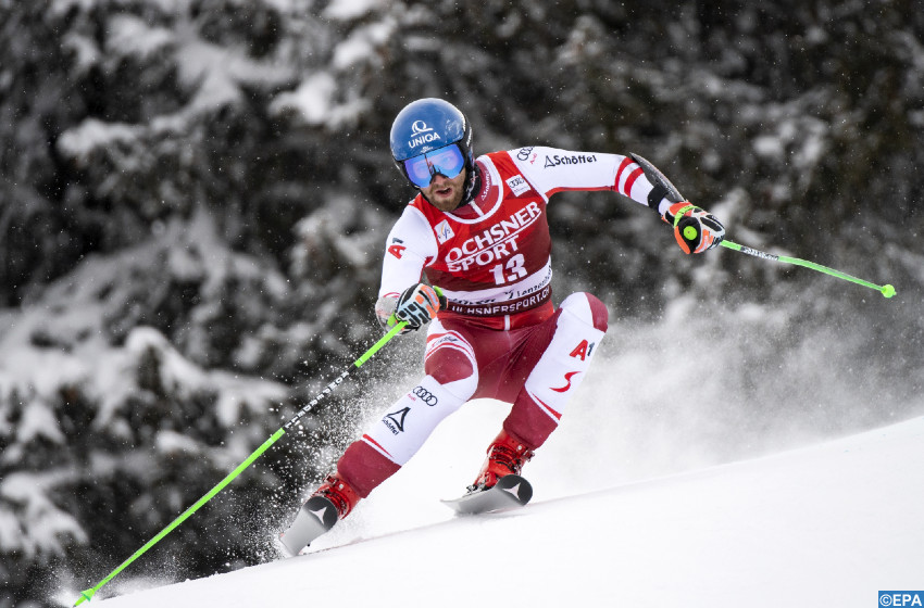 Ski alpin: l&rsquo;Autrichien Marco Schwarz en tête de la 1ère manche du slalom des finales