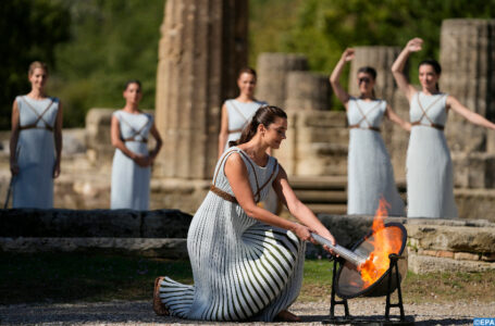 JO-2022 de Pékin: la flamme olympique allumée sur le site grec d&rsquo;Olympie sans public