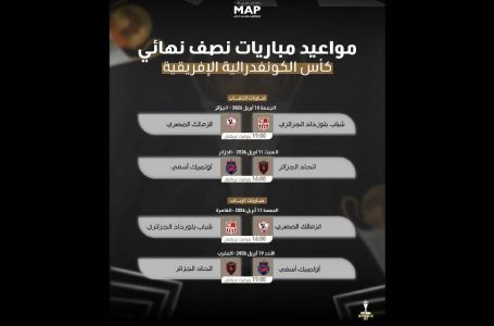 نصف نهائي كأس الكونفدرالية الإفريقية لكرة القدم.. البرنامج