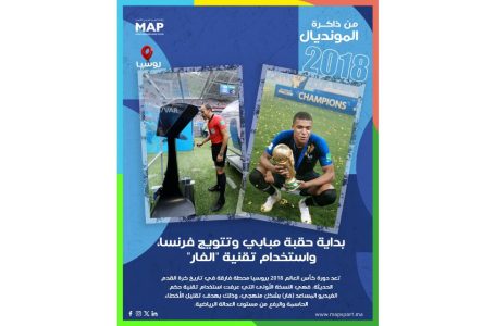 مونديال 2018 بروسيا.. بداية حقبة مبابي وتتويج فرنسا، واستخدام تقنية “الفار”